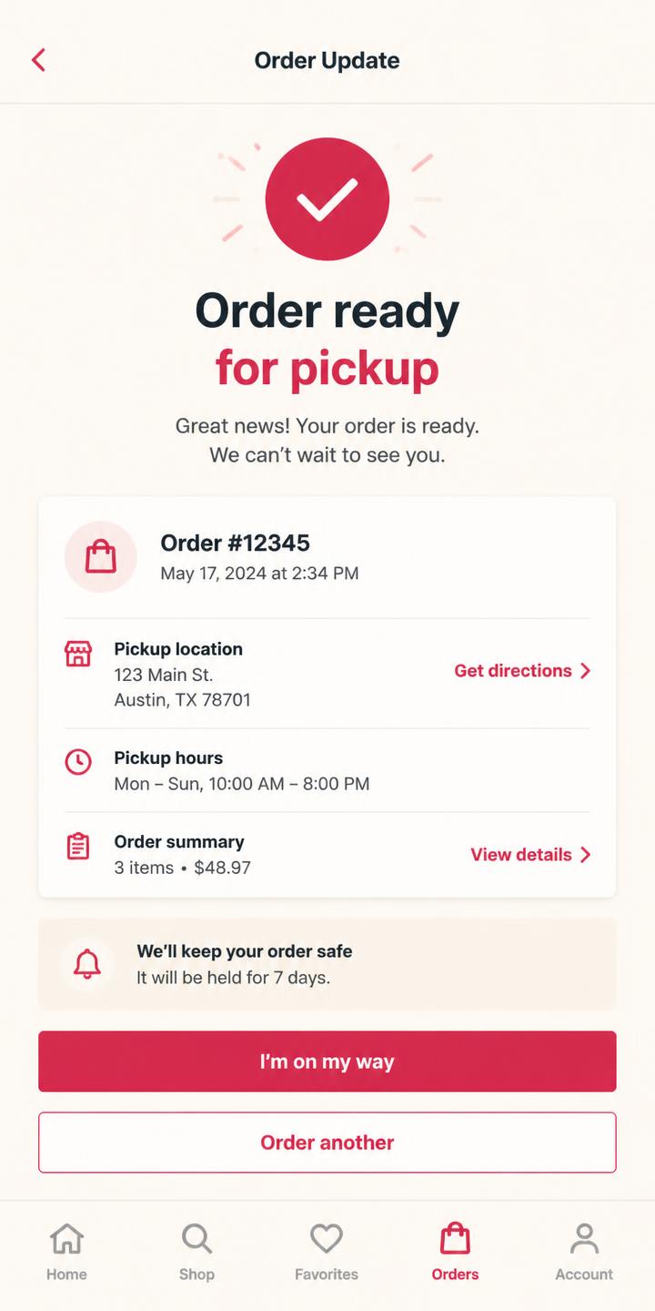 Personalized deal notifications app screen